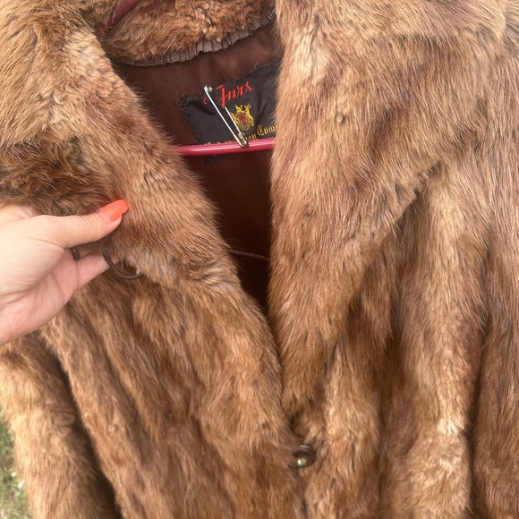 Brown real fur jacket - Picture 8 of 11